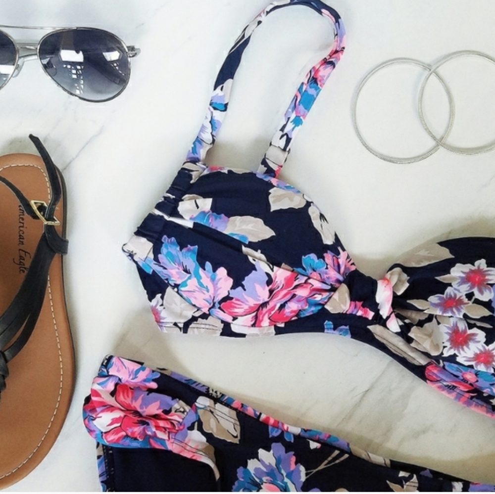 *NEW* Purple and Pink Floral Bikini | XS